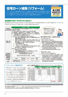 リフォームの為の優遇制度